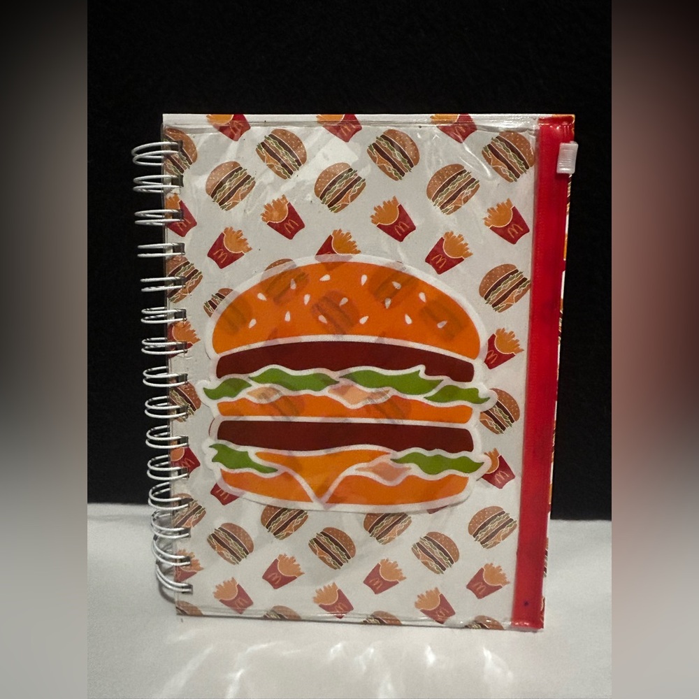 RARE-COOL-New-McDonald’s Big Mac/Fries Spiral Notepad/Notebook w/Pencil Carrier